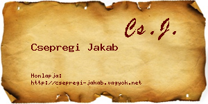 Csepregi Jakab névjegykártya